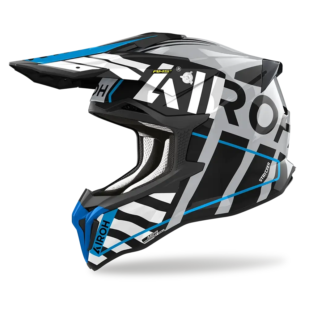 AIROH STRYKER BRAVE BLUE / GREY GLOSS