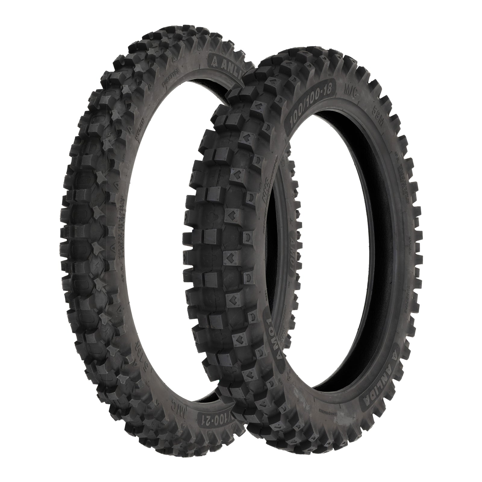 Anlida AM01 Tyre Set 80/100-21 Front & 120/80-19 Rear (NHS)