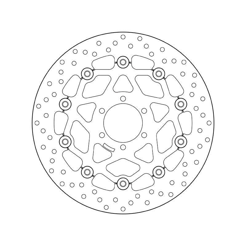 Brembo Serie Oro Floating Front Brake Disc for Ducati M620 I.E./Multistrada 620 Bidisco/Monster 695/MS2R 800/MS2R 1000 Models