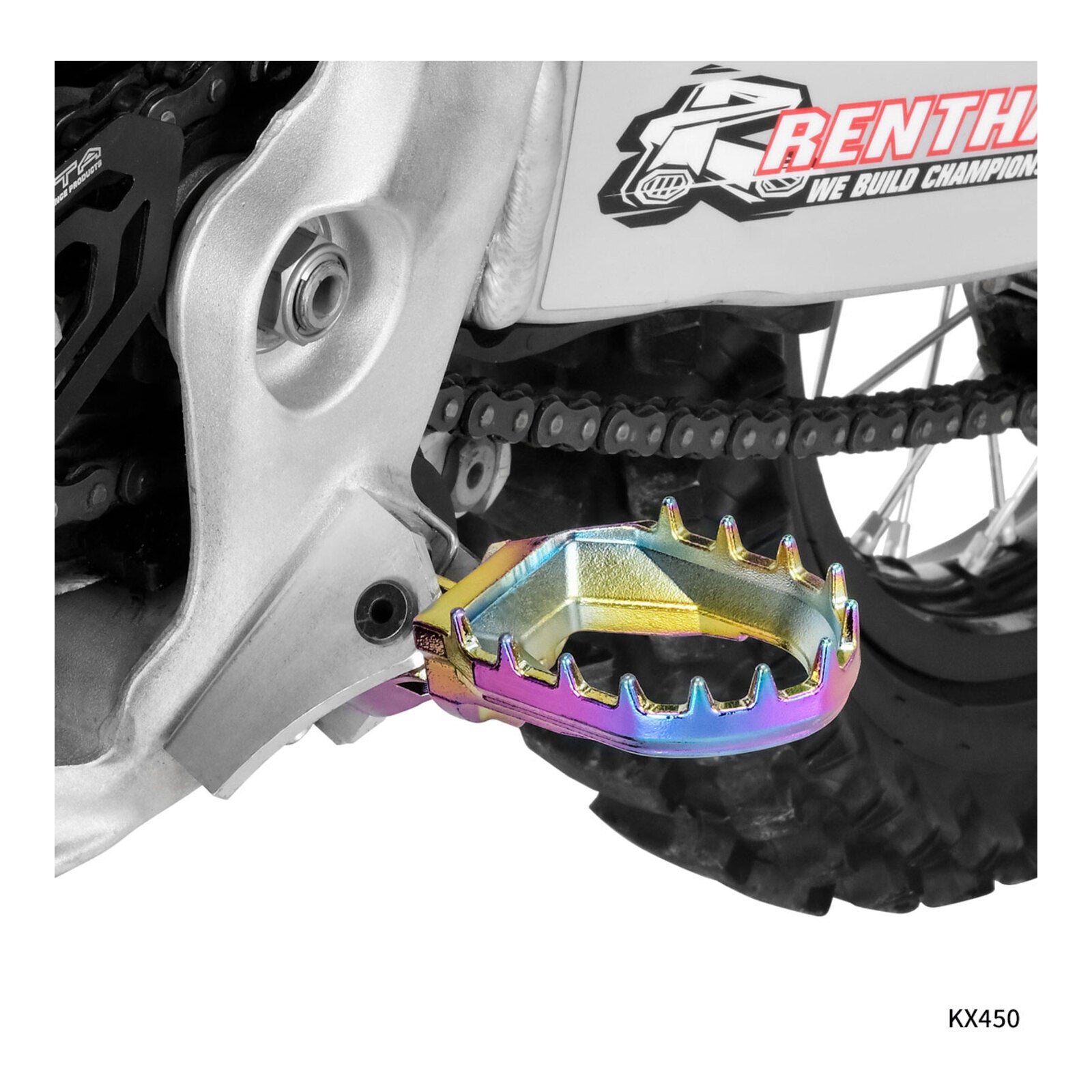 Zeta Max Foot Pegs - Kawasaki KX - Oil Slick