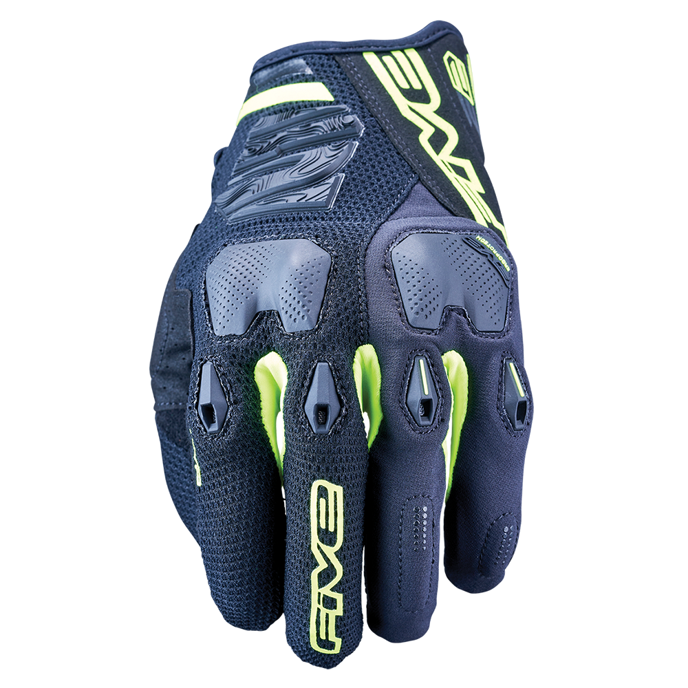 FIVE - FIVE E2 ENDURO BLACK/FLURO - Shark Leathers