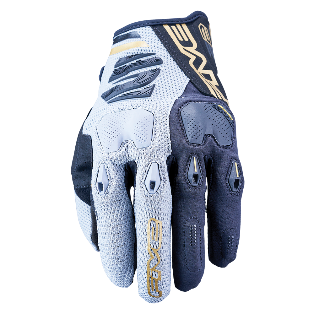 FIVE - FIVE E2 ENDURO BLACK/GREY/GOLD - Shark Leathers