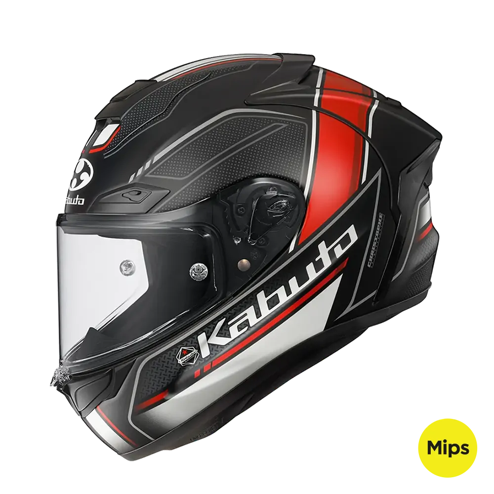 KABUTO F17 GP MIPS FORTE FLAT BLACK / RED HELMET