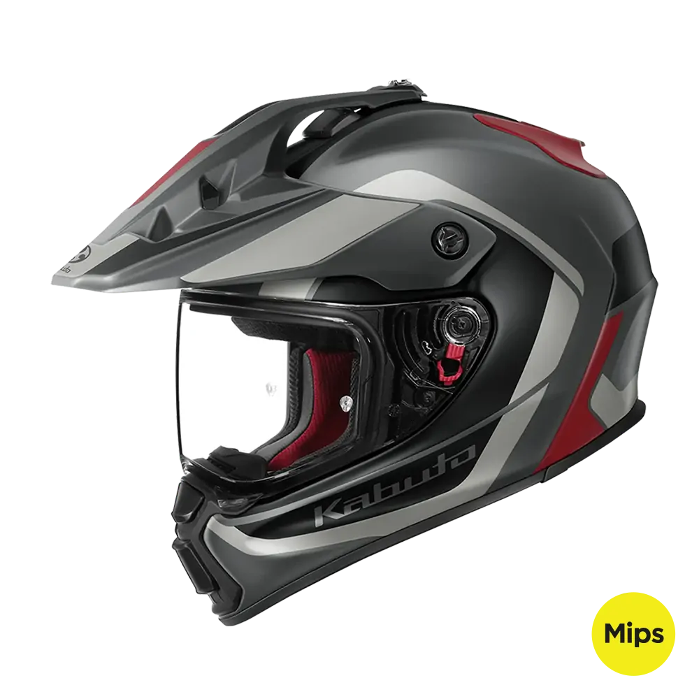 KABUTO GEOSYS GT MIPS BLOCK GUNMETAL RED HELMET