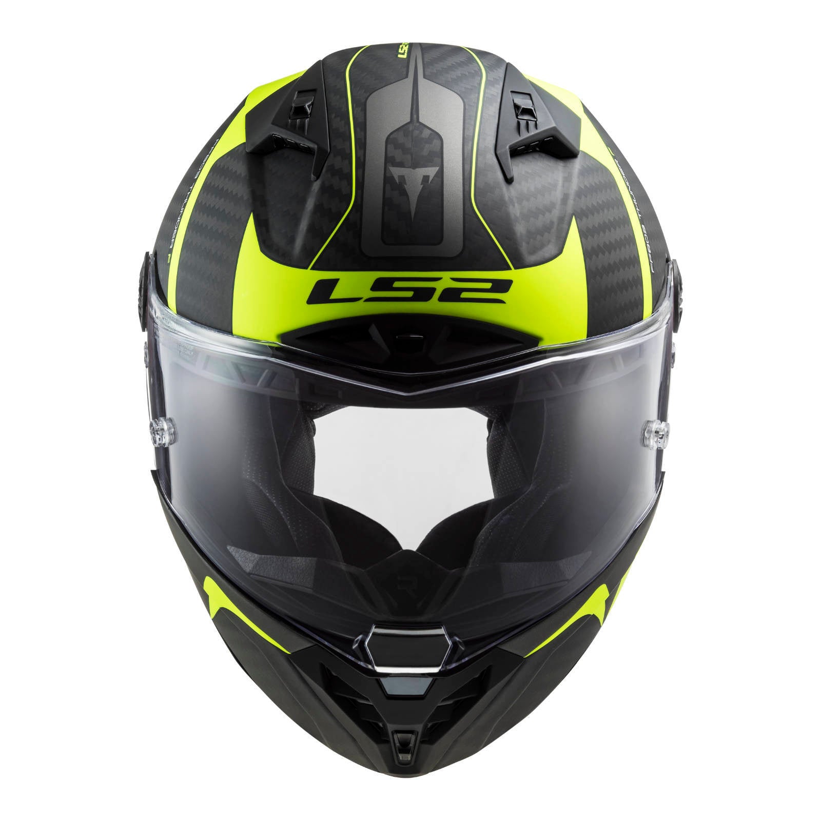 LS2 FF805C Thunder Carbon Helmet - Matte Carbon / Hi-Vis Yellow