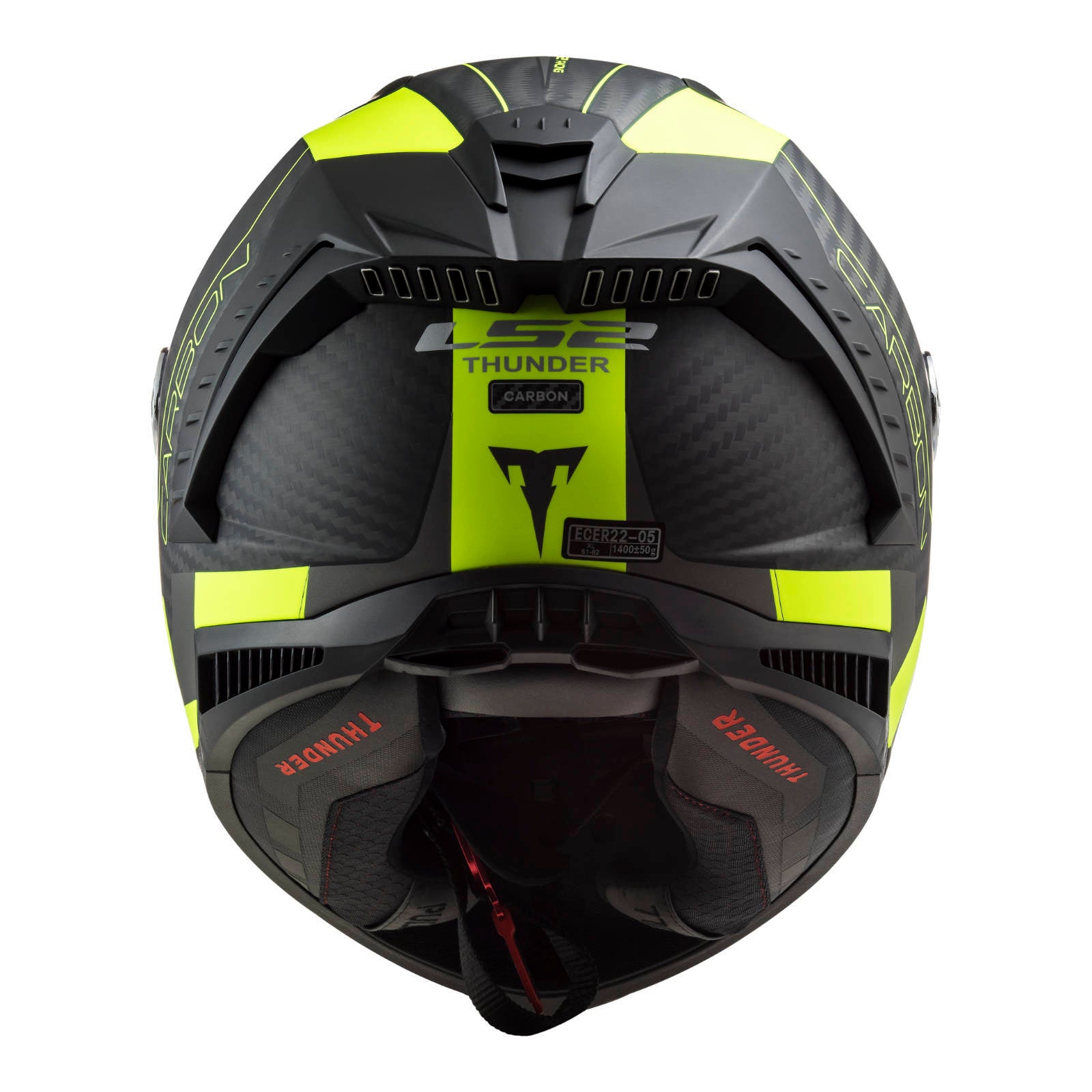 LS2 FF805C Thunder Carbon Helmet - Matte Carbon / Hi-Vis Yellow