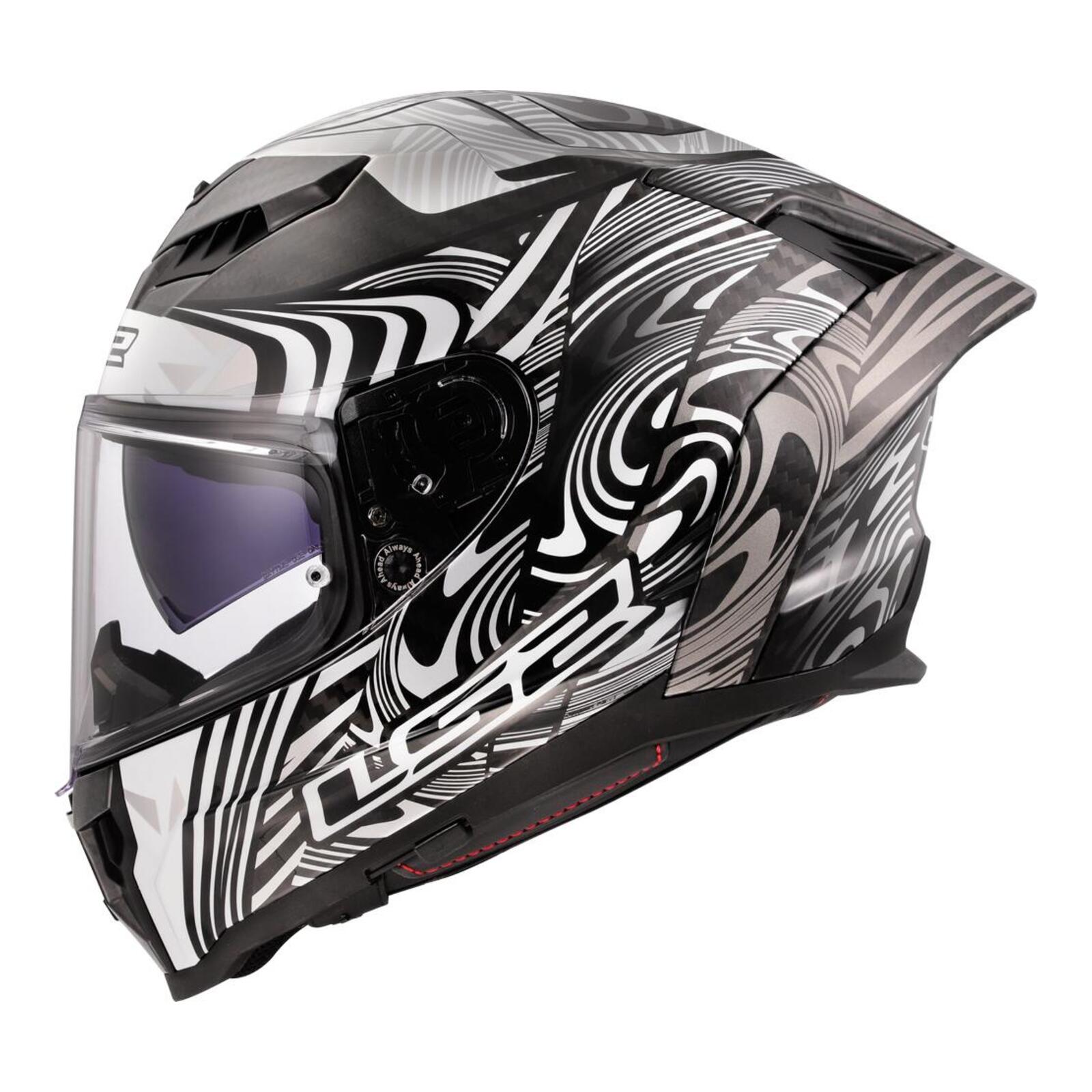 LS2 FF807 Dragon Carbon Enthum Helmet - Black / Silver 06