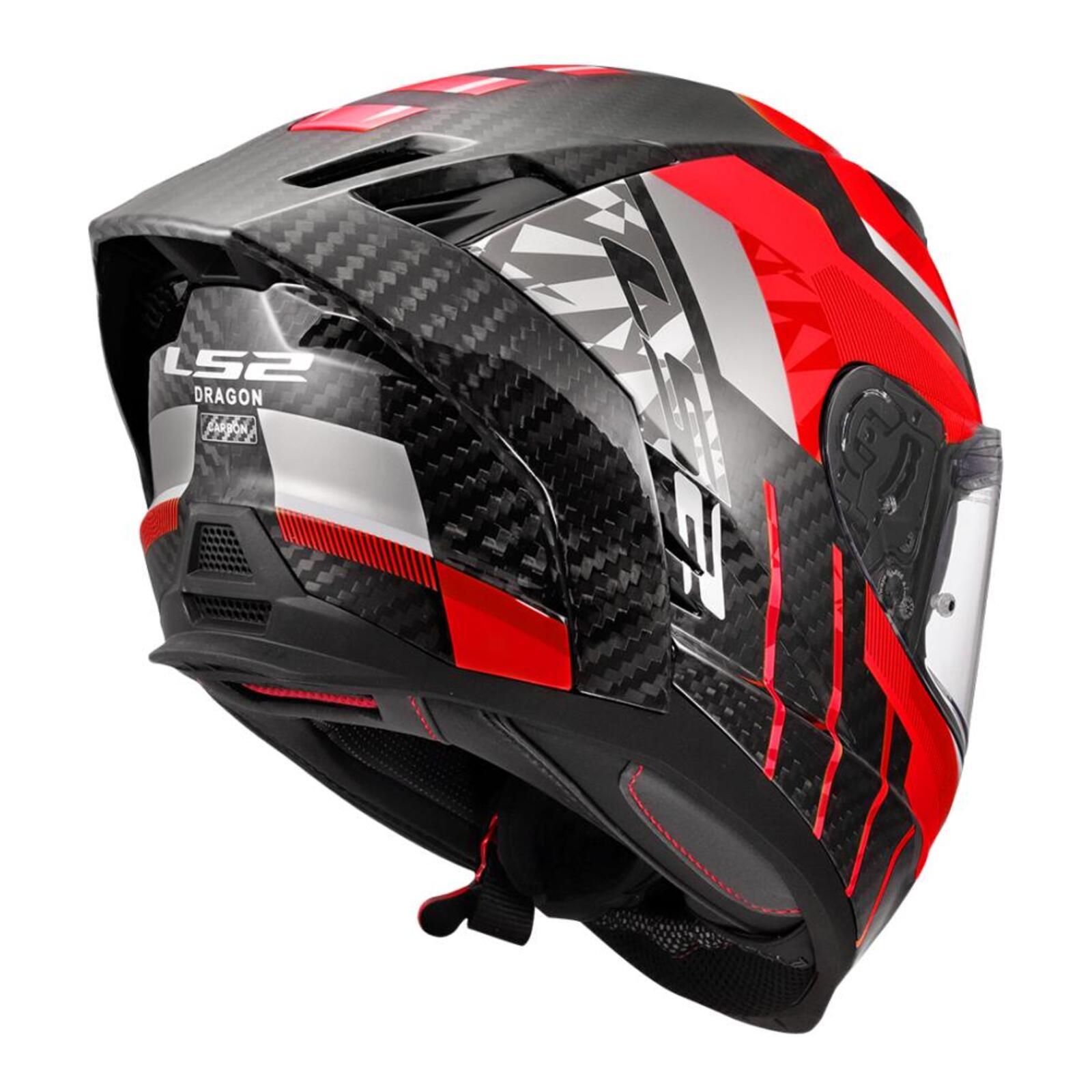 LS2 FF807 Dragon Carbon Trax Helmet - Black / Carbon