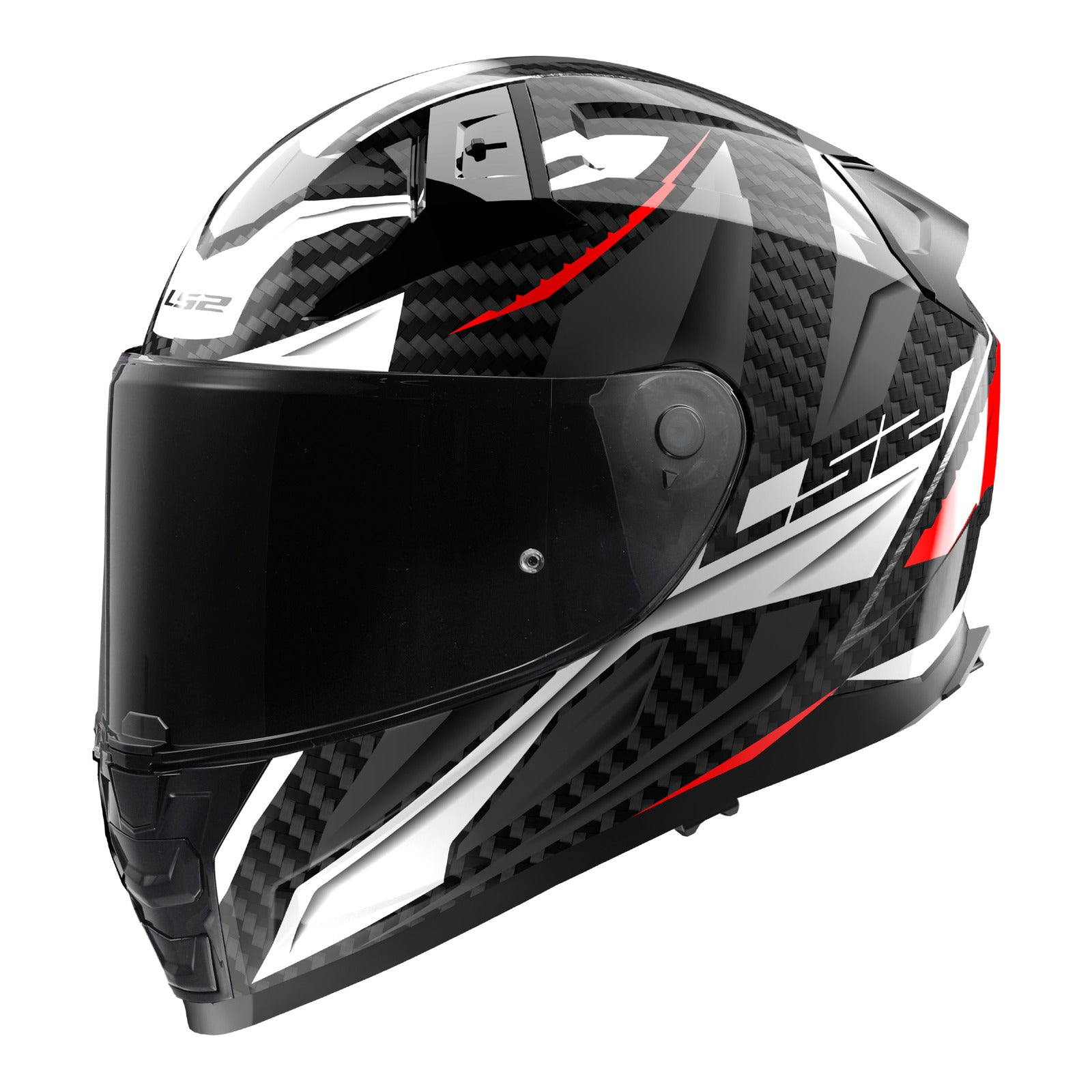 LS2 FF811 Vector II Carbon Savage Helmet - White / Red / Grey 06