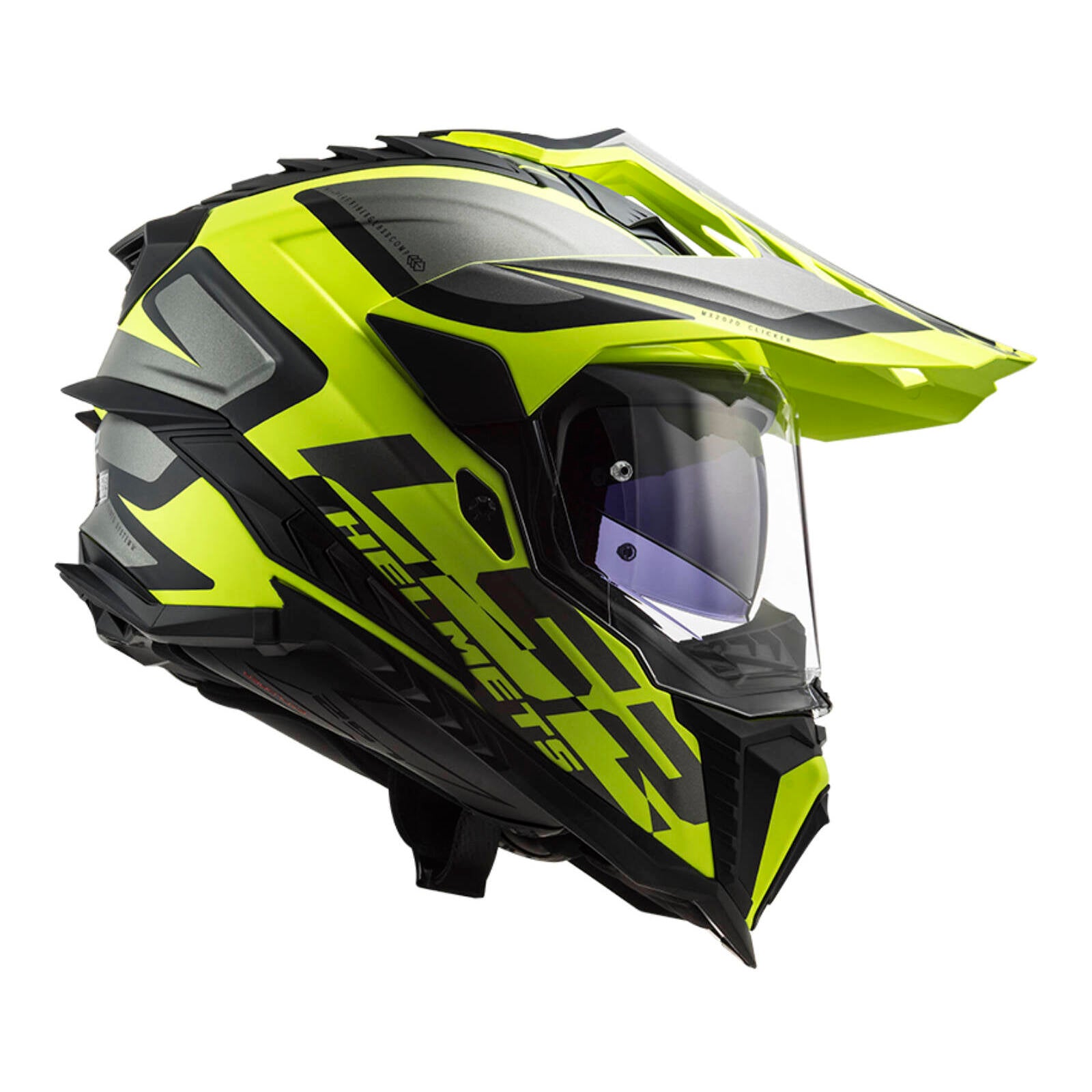 LS2 MX701 Explorer Alter Helmet - Matte Black / Hi-Vis Yellow 06