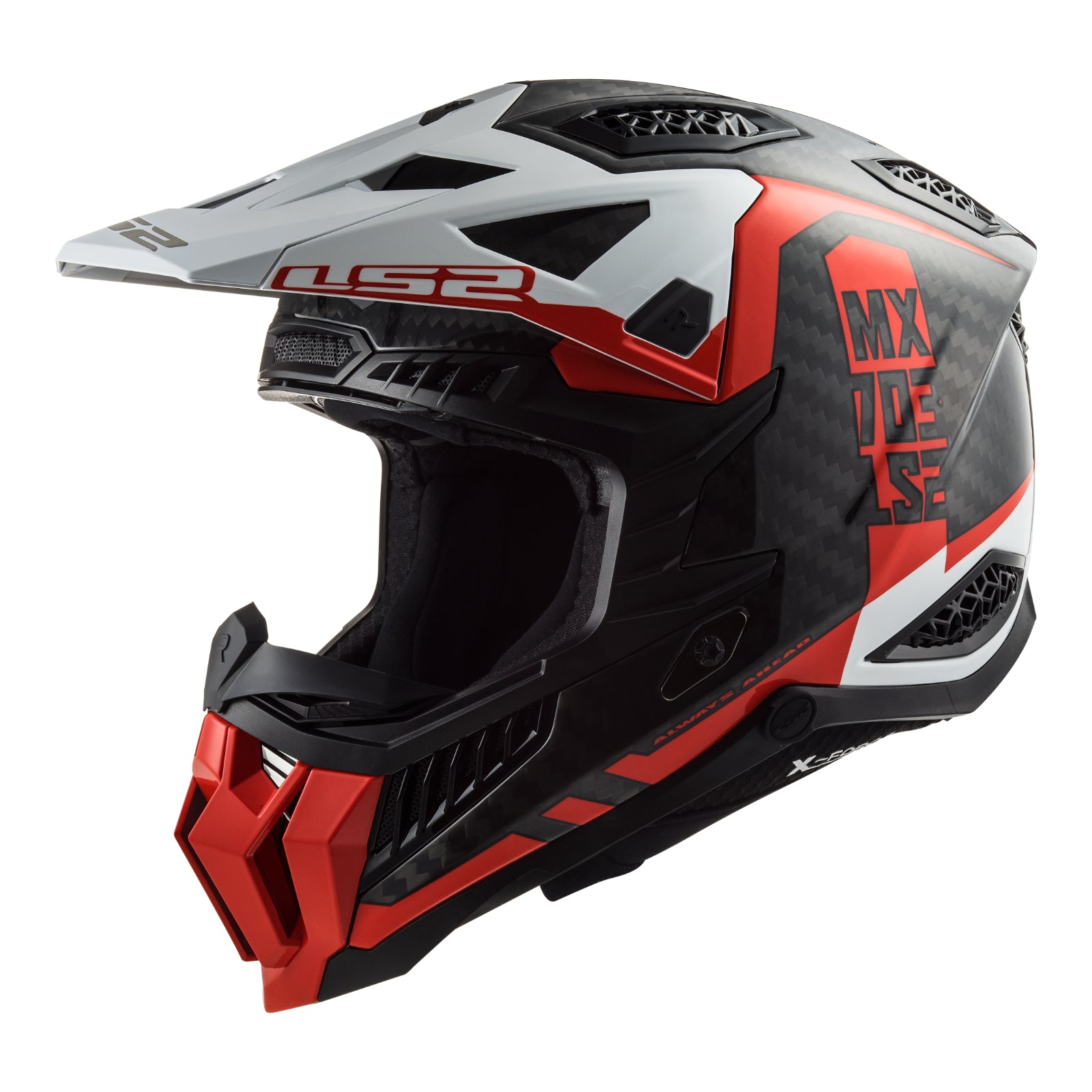 LS2 MX703 X-Force Carbon Helmet - Victory Red / White