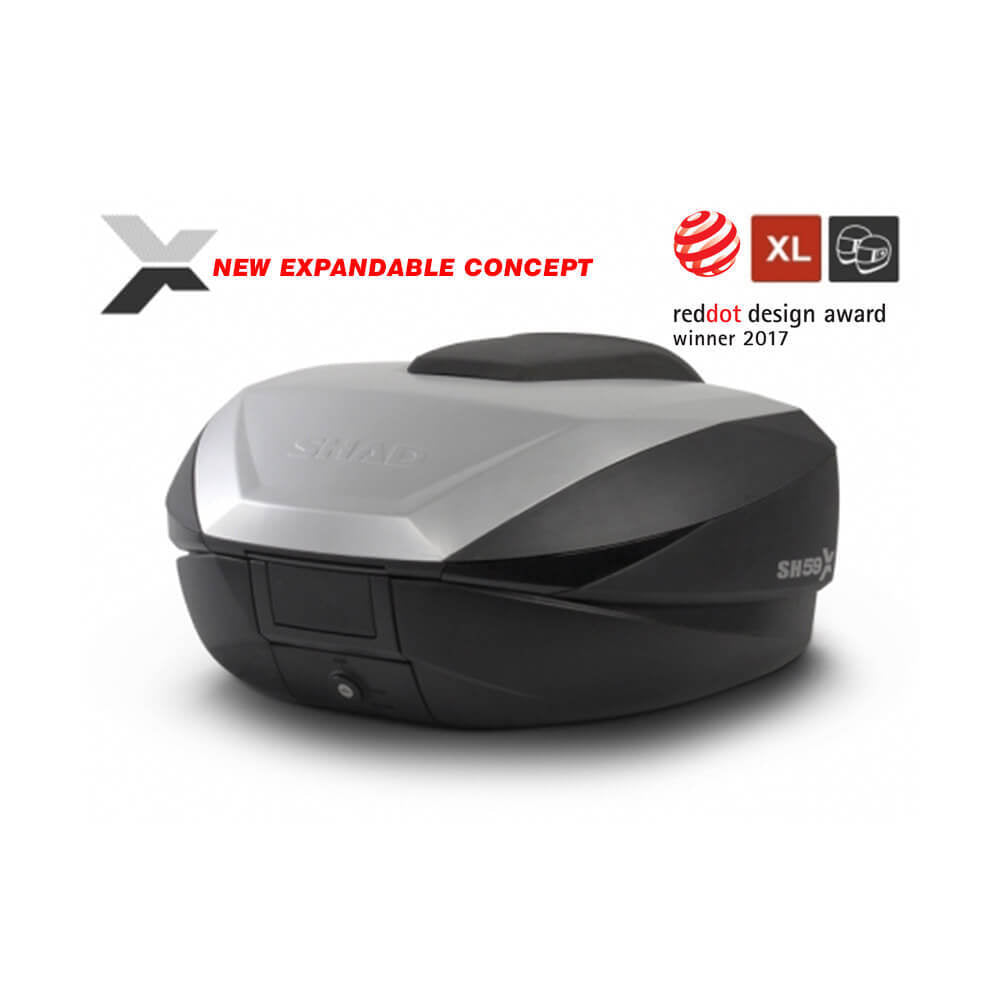 SHAD - SHAD EXPANDABLE TOP CASE SH59X ALUMINIUM - Shark Leathers