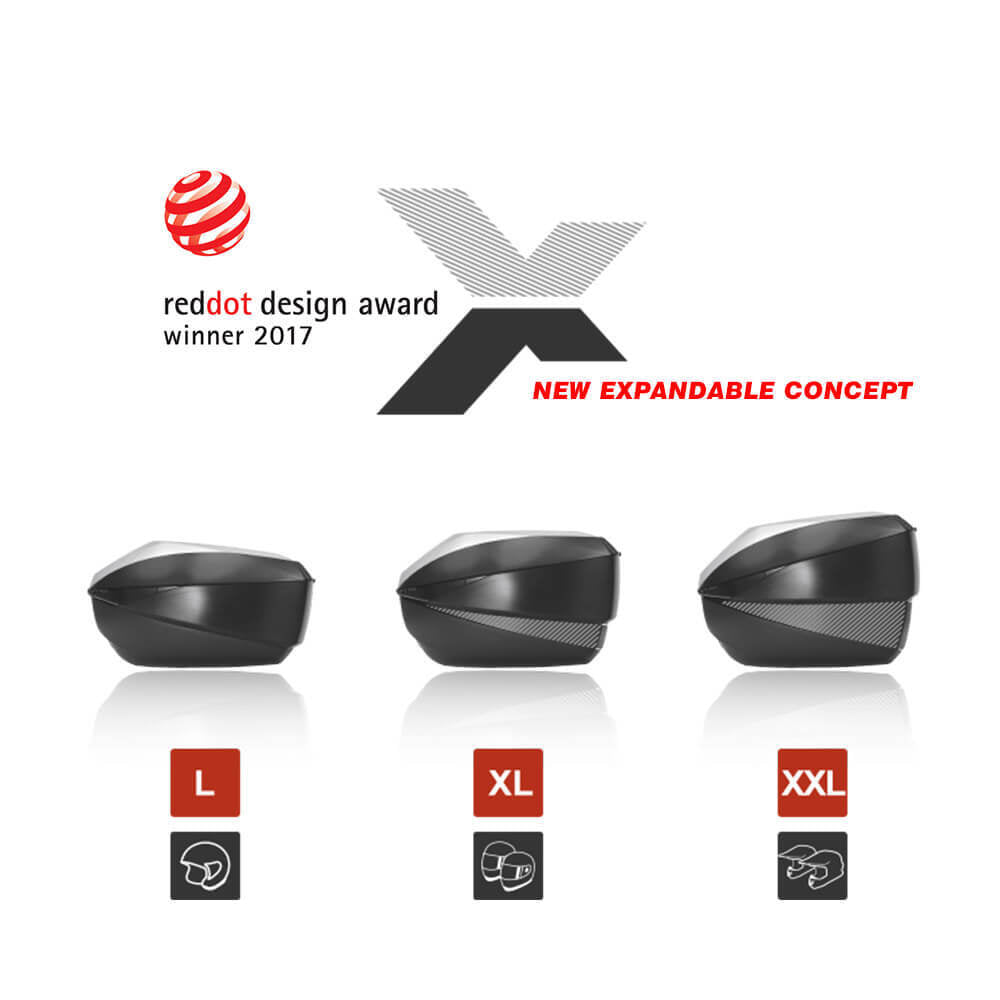 SHAD - SHAD EXPANDABLE TOP CASE SH59X ALUMINIUM - Shark Leathers