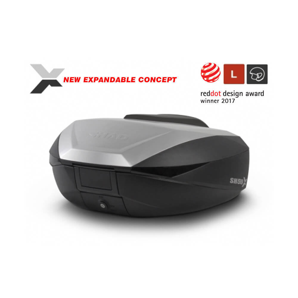 SHAD - SHAD EXPANDABLE TOP CASE SH59X ALUMINIUM - Shark Leathers