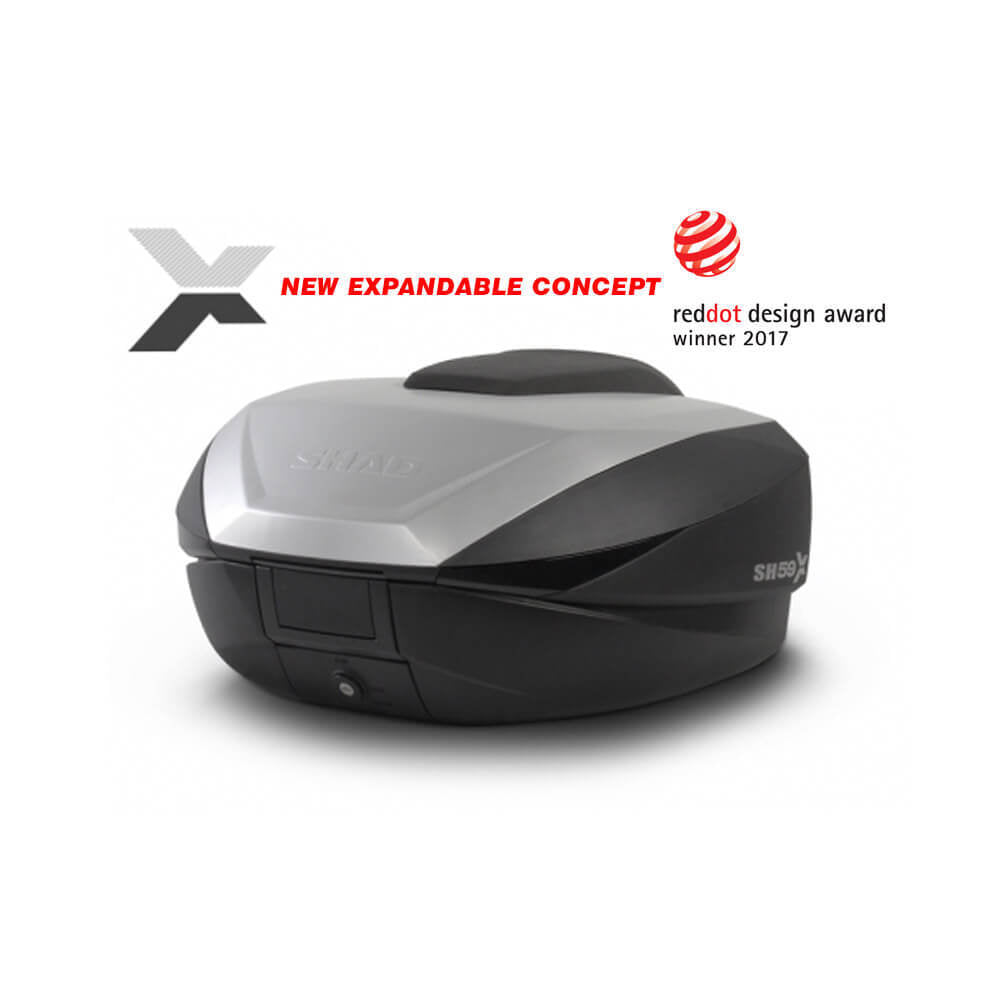 SHAD - SHAD EXPANDABLE TOP CASE SH59X ALUMINIUM - Shark Leathers