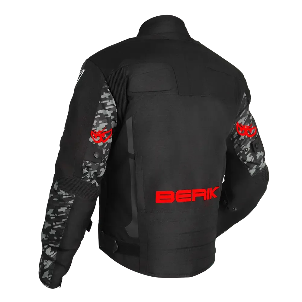 BERIK VELOCE JACKETS BLACK / CAMO / FLURO-RED