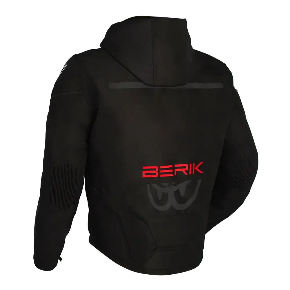 BERIK STAR HOODIE BLACK / FLURO-RED