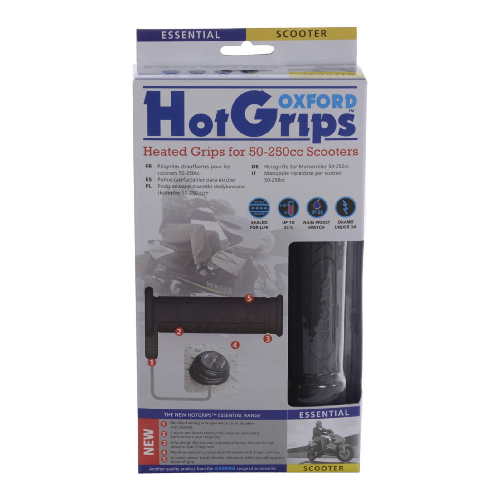 Oxford HotGrips® Essential Scooter with Panel Switch
