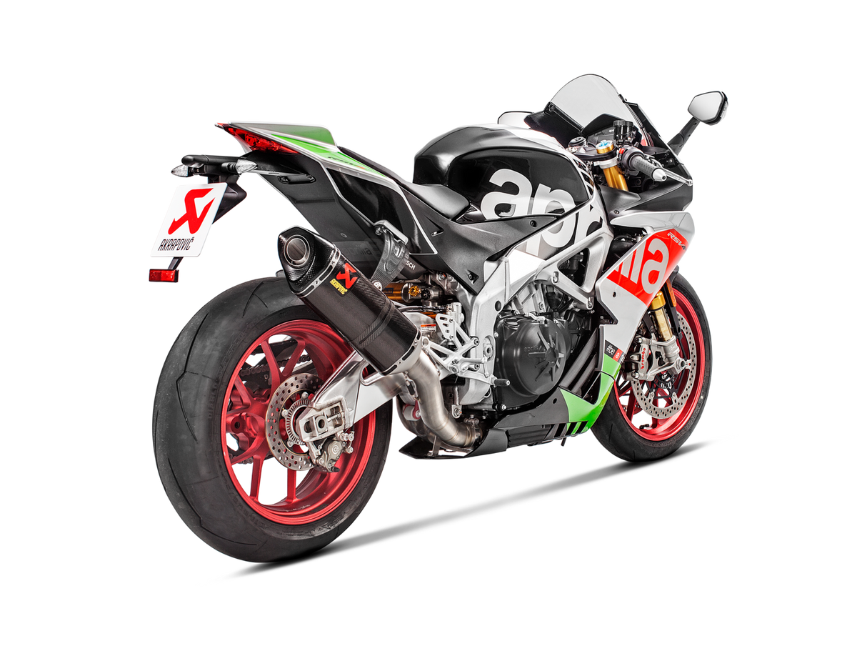 Akrapovic Slip-On Line Carbon Muffler System w/Carbon End Cap for Aprilia RSV4/Tuono V4 17-20 Akrapovic