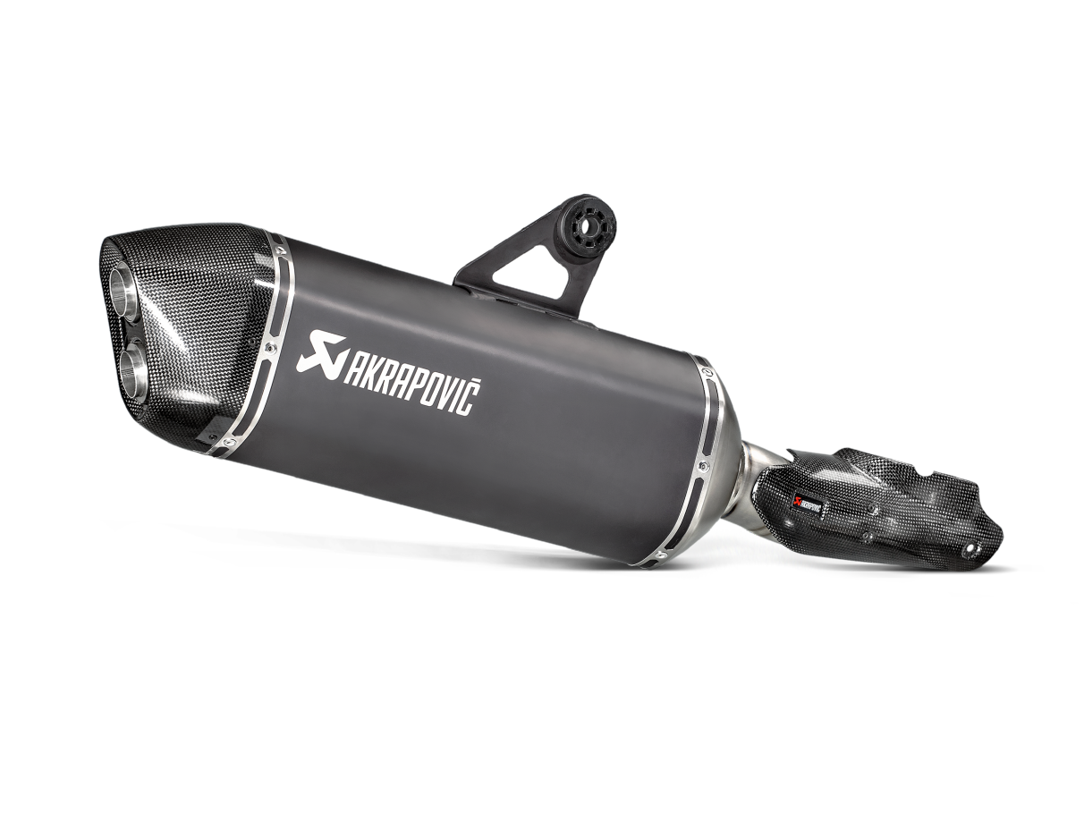 Akrapovic Slip-On Line Black Titanium Muffler System w/Carbon End Cap for BMW R 1200 GS 13-18 Akrapovic