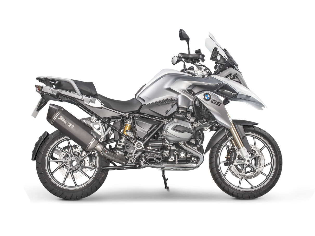 Akrapovic Slip-On Line Black Titanium Muffler System w/Carbon End Cap for BMW R 1200 GS 13-18 Akrapovic