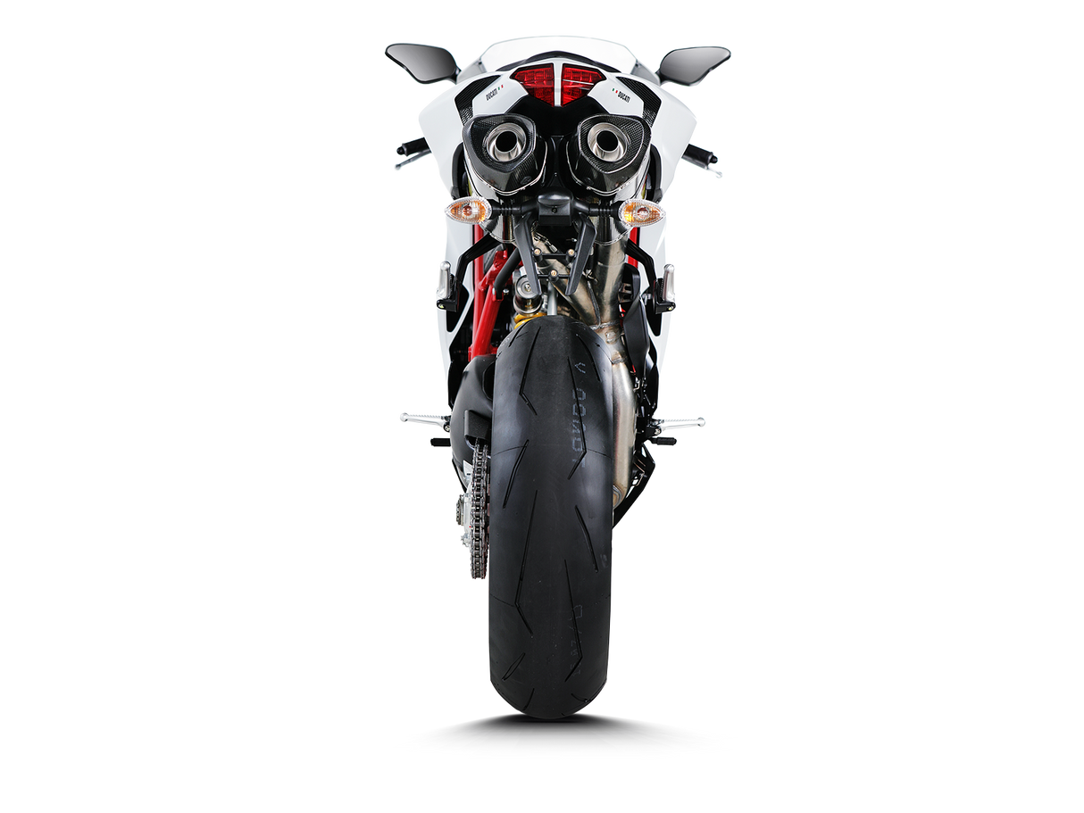 Akrapovic Slip-On Line Carbon Muffler System w/Carbon End Cap for Ducati 848 08-10/848 EVO 11-14/1098/1098S 07-08/1098R 08-09/1198/1198S 09-11 Akrapovic
