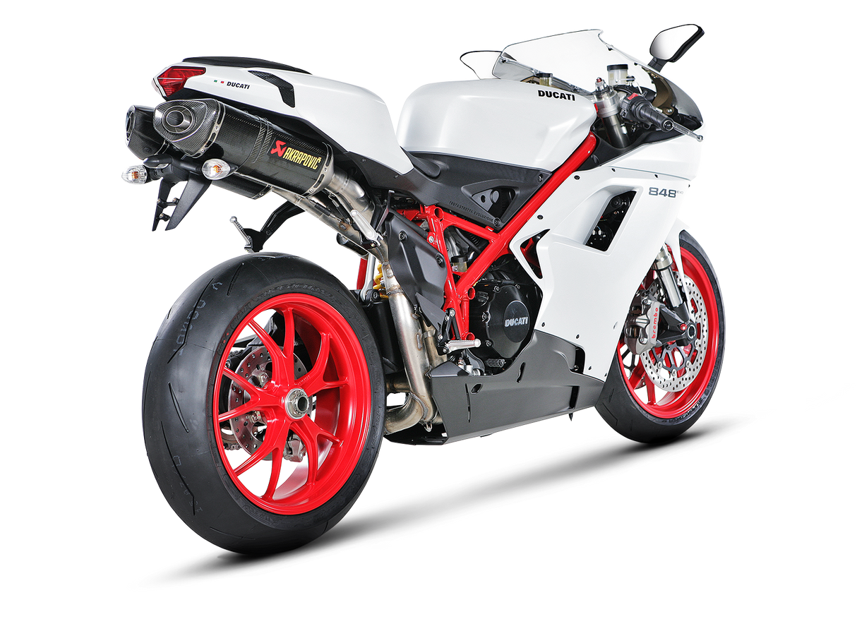 Akrapovic Slip-On Line Carbon Muffler System w/Carbon End Cap for Ducati 848 08-10/848 EVO 11-14/1098/1098S 07-08/1098R 08-09/1198/1198S 09-11 Akrapovic