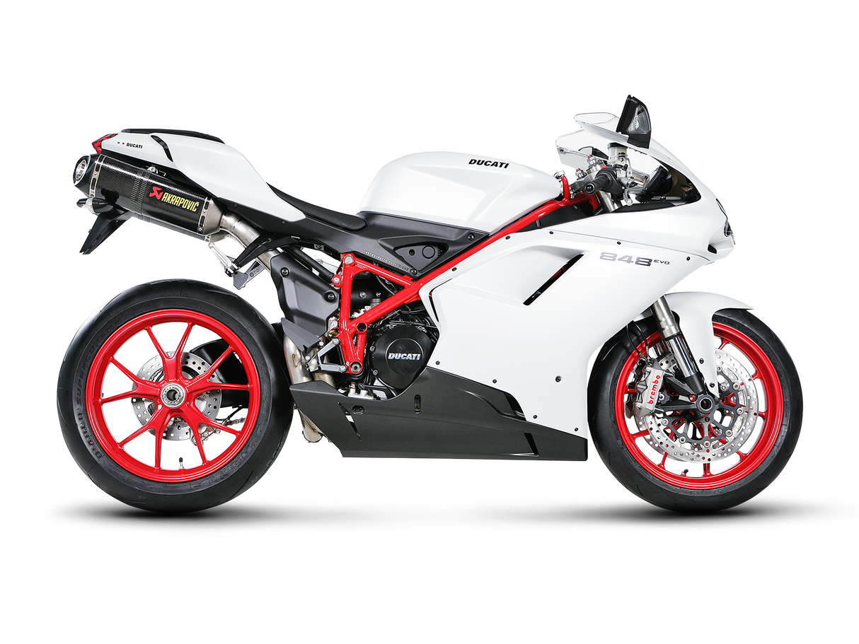 Akrapovic Slip-On Line Carbon Muffler System w/Carbon End Cap for Ducati 848 08-10/848 EVO 11-14/1098/1098S 07-08/1098R 08-09/1198/1198S 09-11 Akrapovic