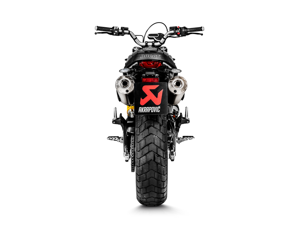 Akrapovic Slip-On Line Titanium Muffler System w/Carbon End Cap & Heat Shield for Ducati Scrambler 1100 18-20 Akrapovic