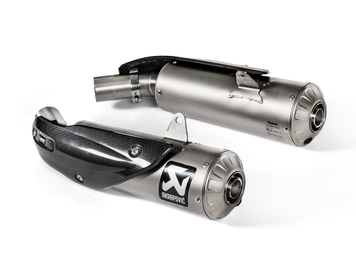 Akrapovic Slip-On Line Titanium Muffler System w/Carbon End Cap & Heat Shield for Ducati Scrambler 1100 18-20 Akrapovic