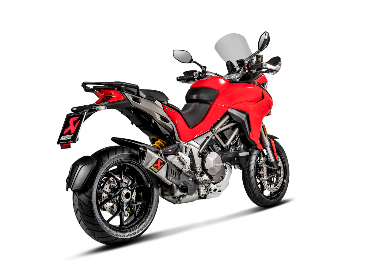 Akrapovic Slip-On Line Titanium Muffler System w/Titanium End Cap & Heat Shield for Ducati Multistrada 1200 S 15-17 Akrapovic