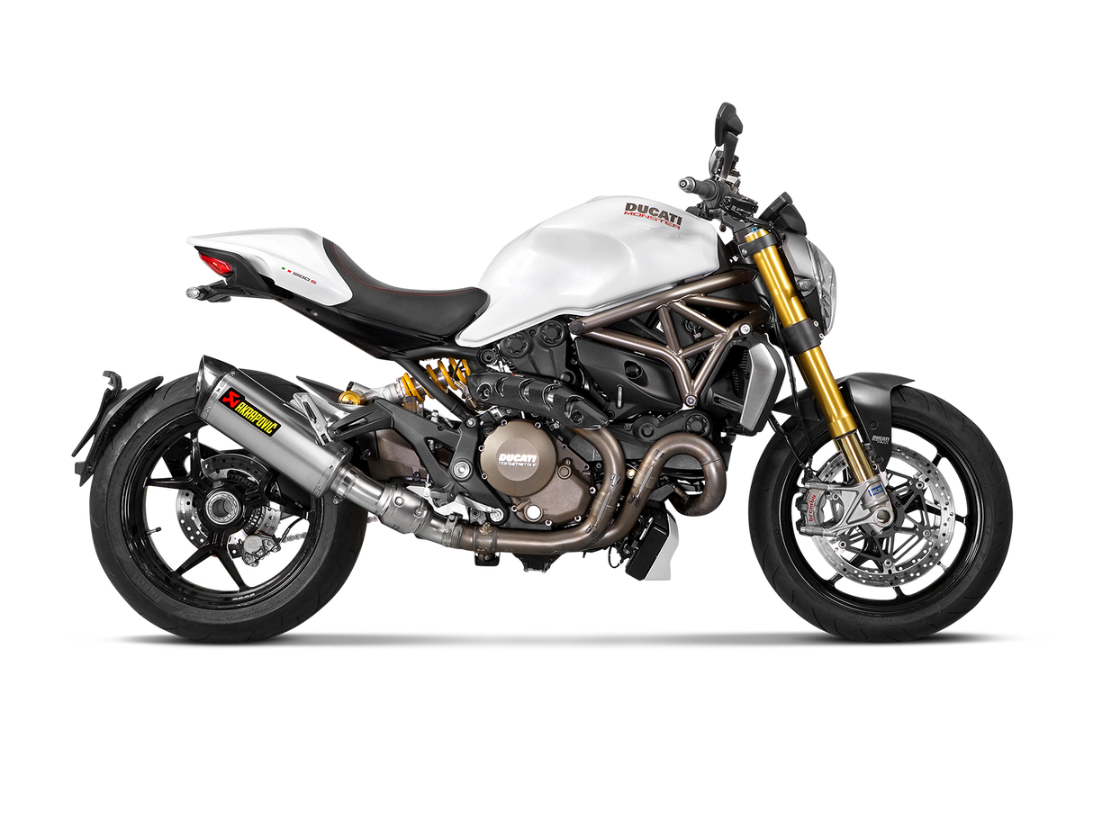 Akrapovic Slip-On Line Titanium Muffler System w/Carbon End Cap for Ducati Monster 821/Monster 1200/S 14-16 Akrapovic