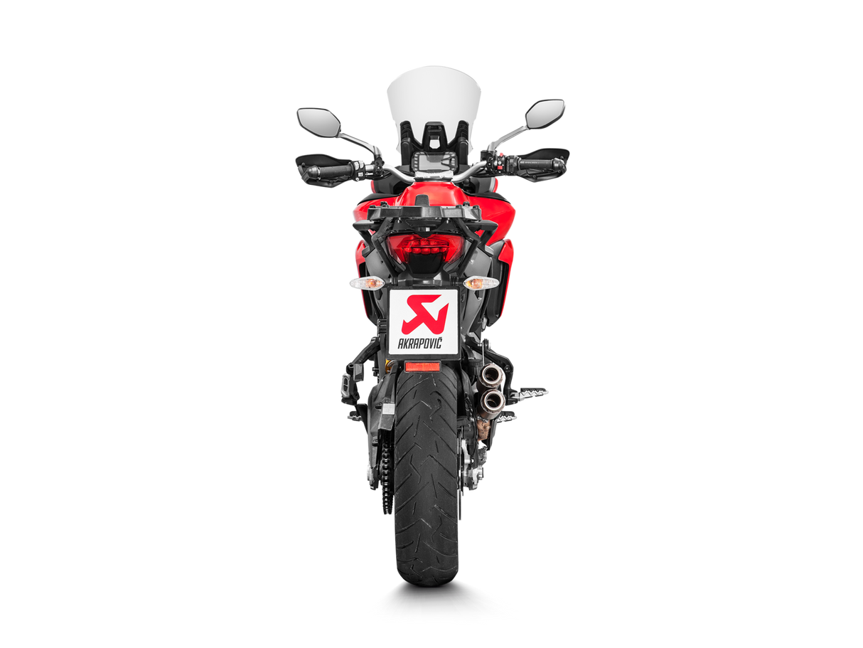 Akrapovic Slip-On Line Titanium Muffler System w/Titanium End Cap & Carbon Heat Shield for Ducati Multistrada 950/950 S/V2/V2 S 17-20/1200 Enduro 17-1 Akrapovic