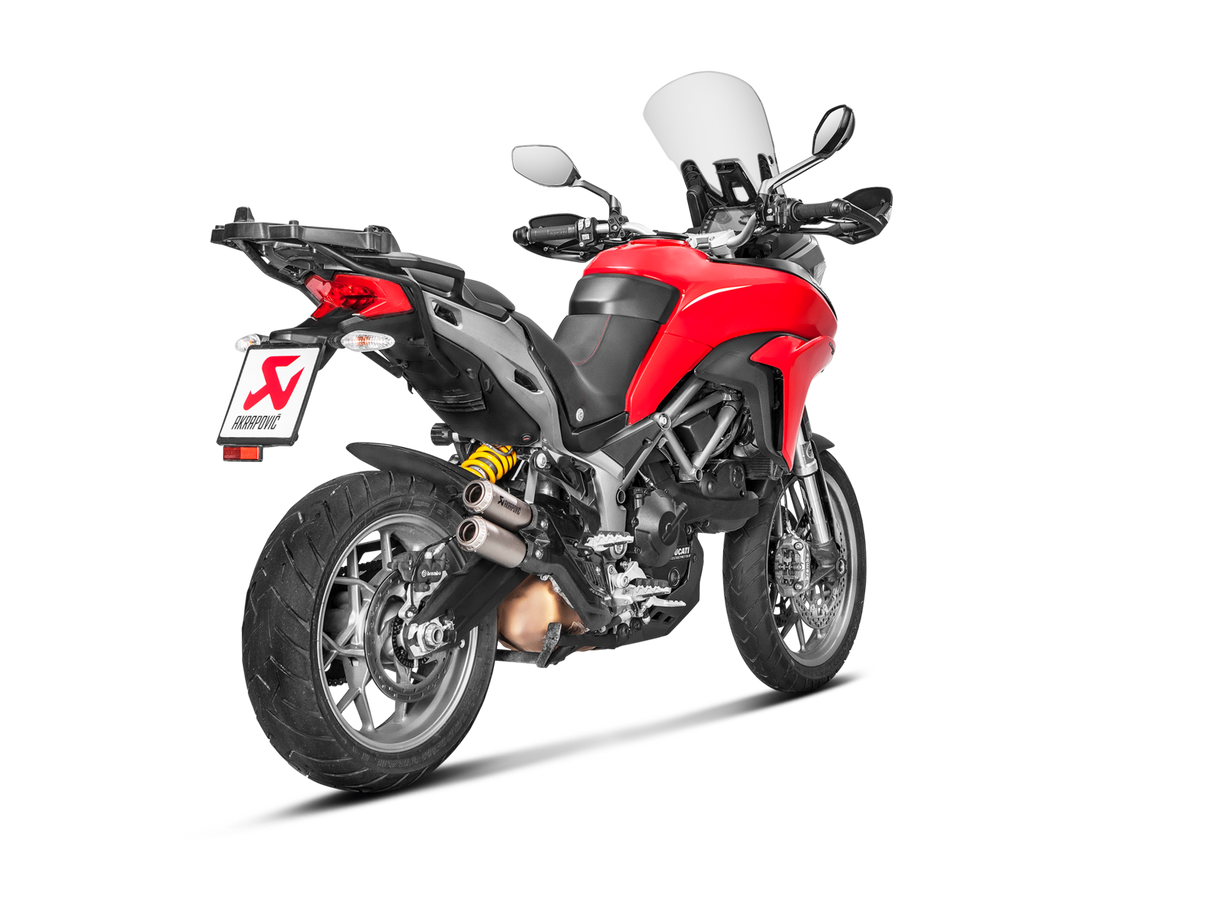 Akrapovic Slip-On Line Titanium Muffler System w/Titanium End Cap & Carbon Heat Shield for Ducati Multistrada 950/950 S/V2/V2 S 17-20/1200 Enduro 17-1 Akrapovic