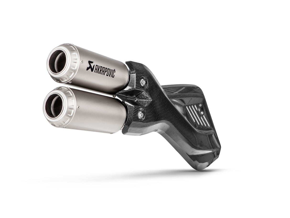 Akrapovic Slip-On Line Titanium Muffler System w/Titanium End Cap & Carbon Heat Shield for Ducati Multistrada 950/950 S/V2/V2 S 17-20/1200 Enduro 17-1 Akrapovic