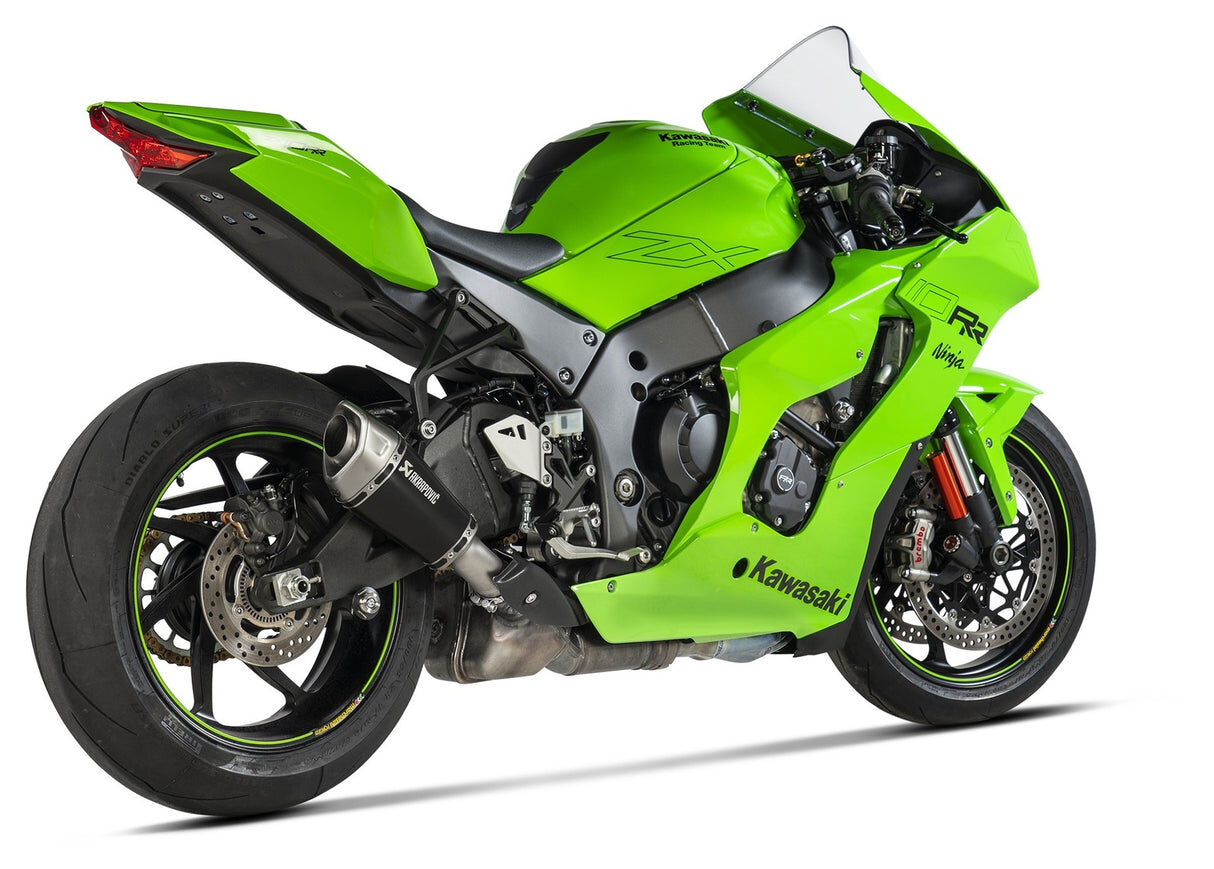 Akrapovic Slip-On Line Black Titanium Muffler System w/Titanium End Cap for Kawasaki Ninja ZX-10R 21-Up Akrapovic