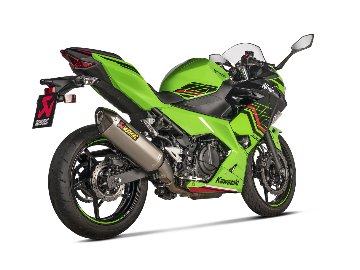Akrapovic Slip-On Line Titanium Muffler System w/Carbon End Cap for Kawasaki Ninja 400 18-Up/Z400 19-Up Akrapovic