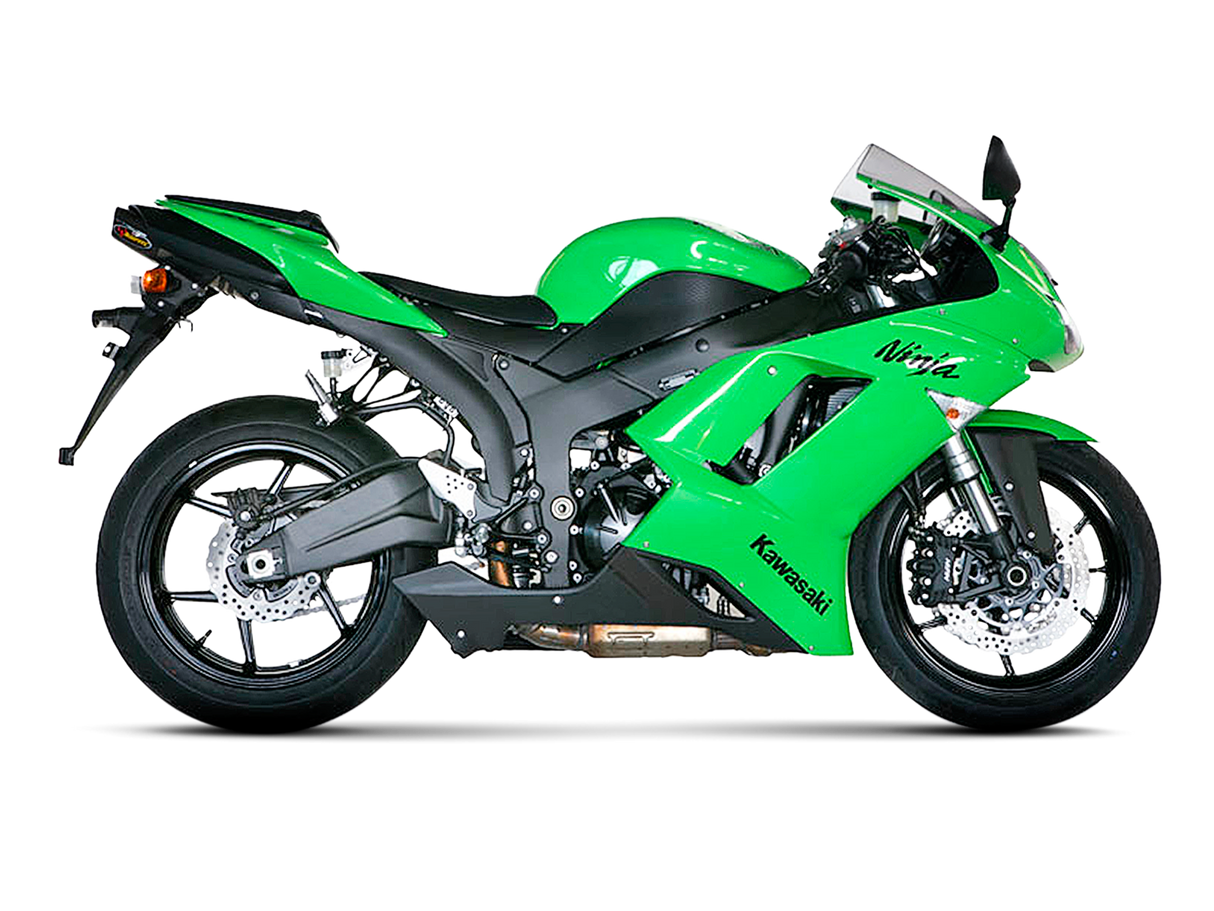 Akrapovic Slip-On Line Titanium Muffler System w/Carbon End Cap for Kawasaki Ninja ZX-6R 07-08 Akrapovic