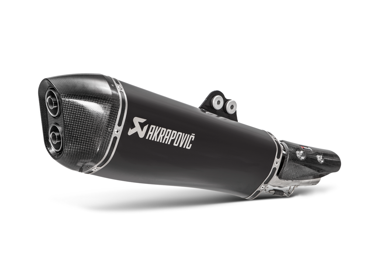 Akrapovic Slip-On Line Black Stainless Steel Muffler System w/Carbon End Cap for Kymco AK 550 17-20 Akrapovic