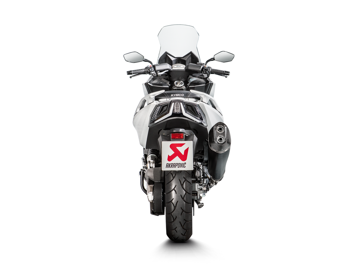 Akrapovic Slip-On Line Black Stainless Steel Muffler System w/Carbon End Cap for Kymco AK 550 17-20 Akrapovic