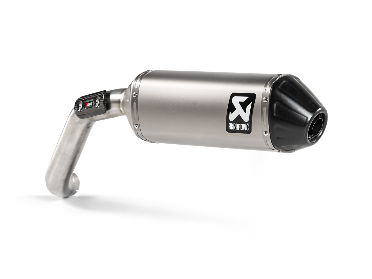 Akrapovic Slip-On Line Titanium Muffler System w/Black Titanium End Cap for Moto Guzzi V85TT 19-Up Akrapovic