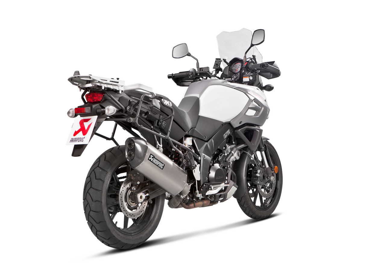 Akrapovic Slip-On Line Titanium Muffler System w/Carbon End Cap for Suzuki V-Strom 1000 14-19 Akrapovic
