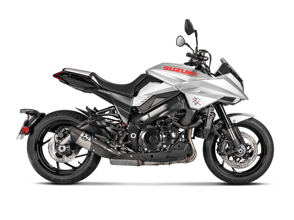 Akrapovic Slip-On Line Titanium Muffler System w/Carbon End Cap & Heat Shield for Suzuki Katana 19-20/GSX-S 1000/1000GT/950 15-20 Akrapovic