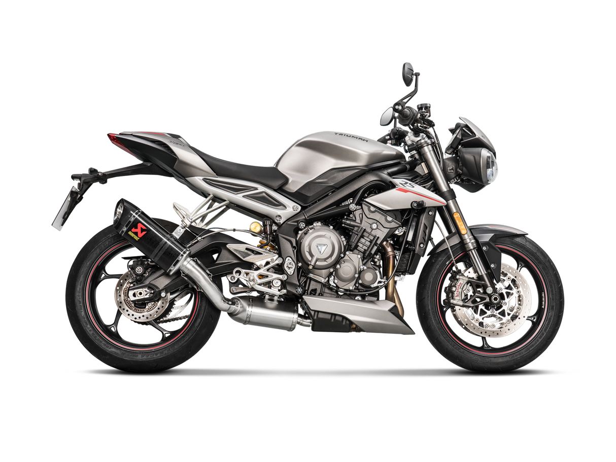Akrapovic Slip-On Line Carbon Muffler System w/Carbon End Cap for Triumph Street Triple 765 S/R/RS 17-19 Akrapovic