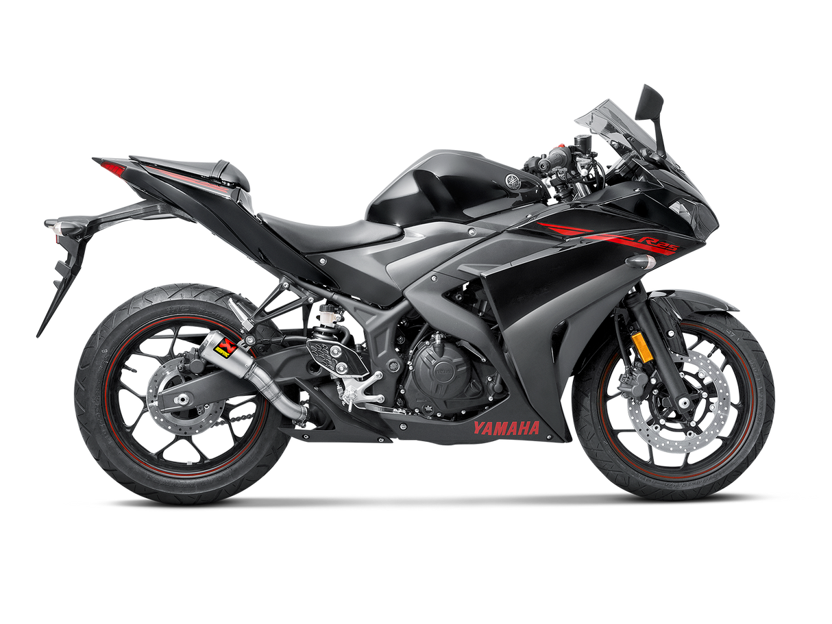 Akrapovic Slip-On Line Stainless Steel Muffler System w/Titanium End Cap for Yamaha YZF-R25 14-21/YZF-R3 15-21/MT-03 16-21 Akrapovic