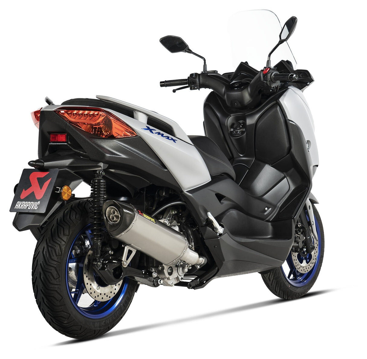 Akrapovic Slip-On Line Stainless Steel Muffler System w/Carbon End Cap for Yamaha Tricity 300 20-Up/X-Max 300 21-Up Akrapovic