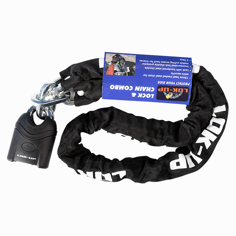 LOK UP - LOK UP PADLOCK & CHAIN COMBO BLACK - Shark Leathers
