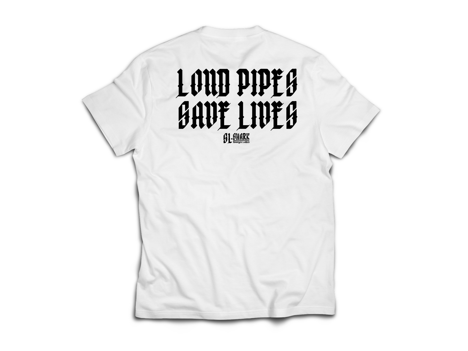 Shark Loud Pipes Tee White Shark Leathers