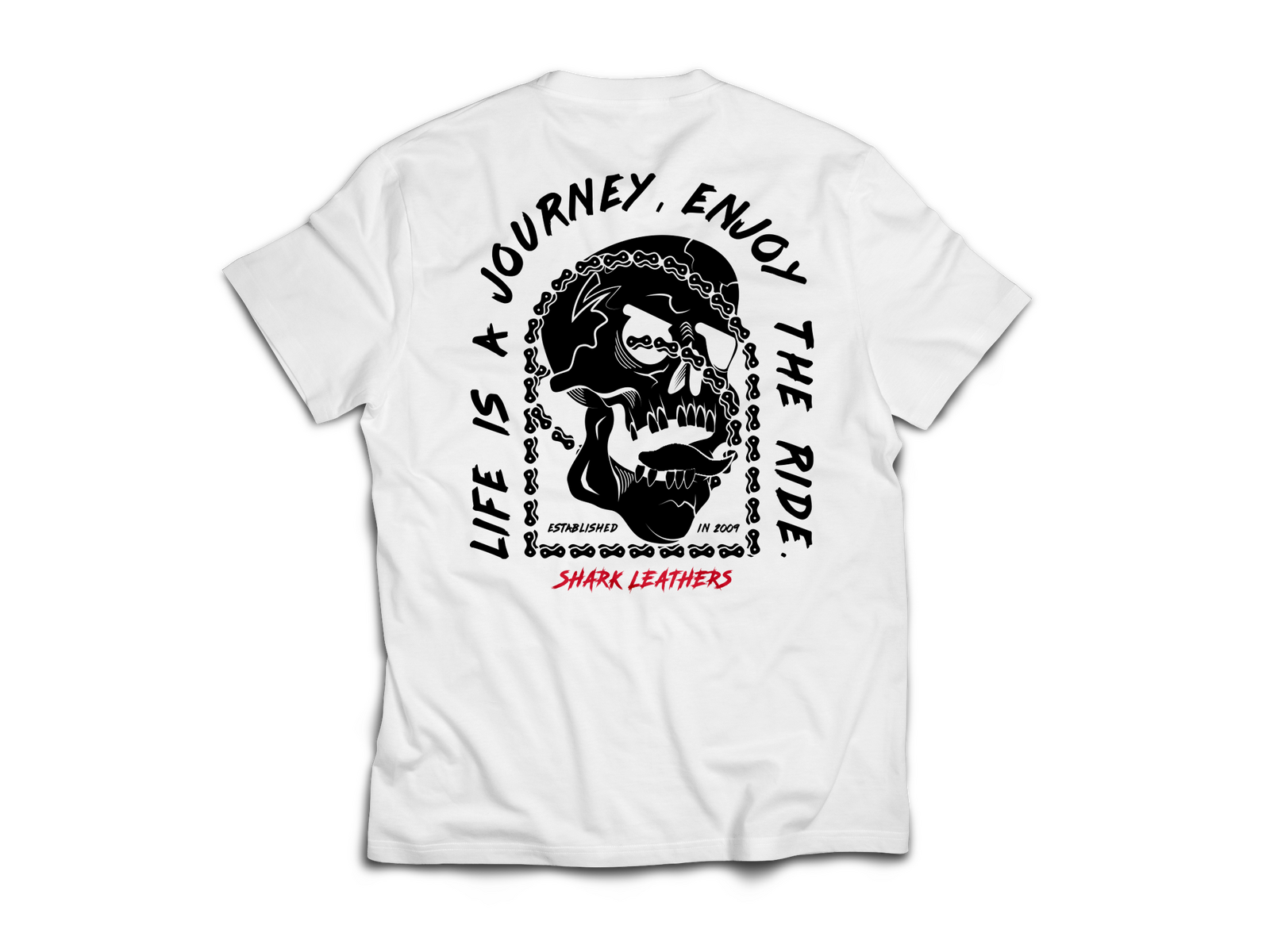 Shark Journey v2 Tee White Shark Leathers