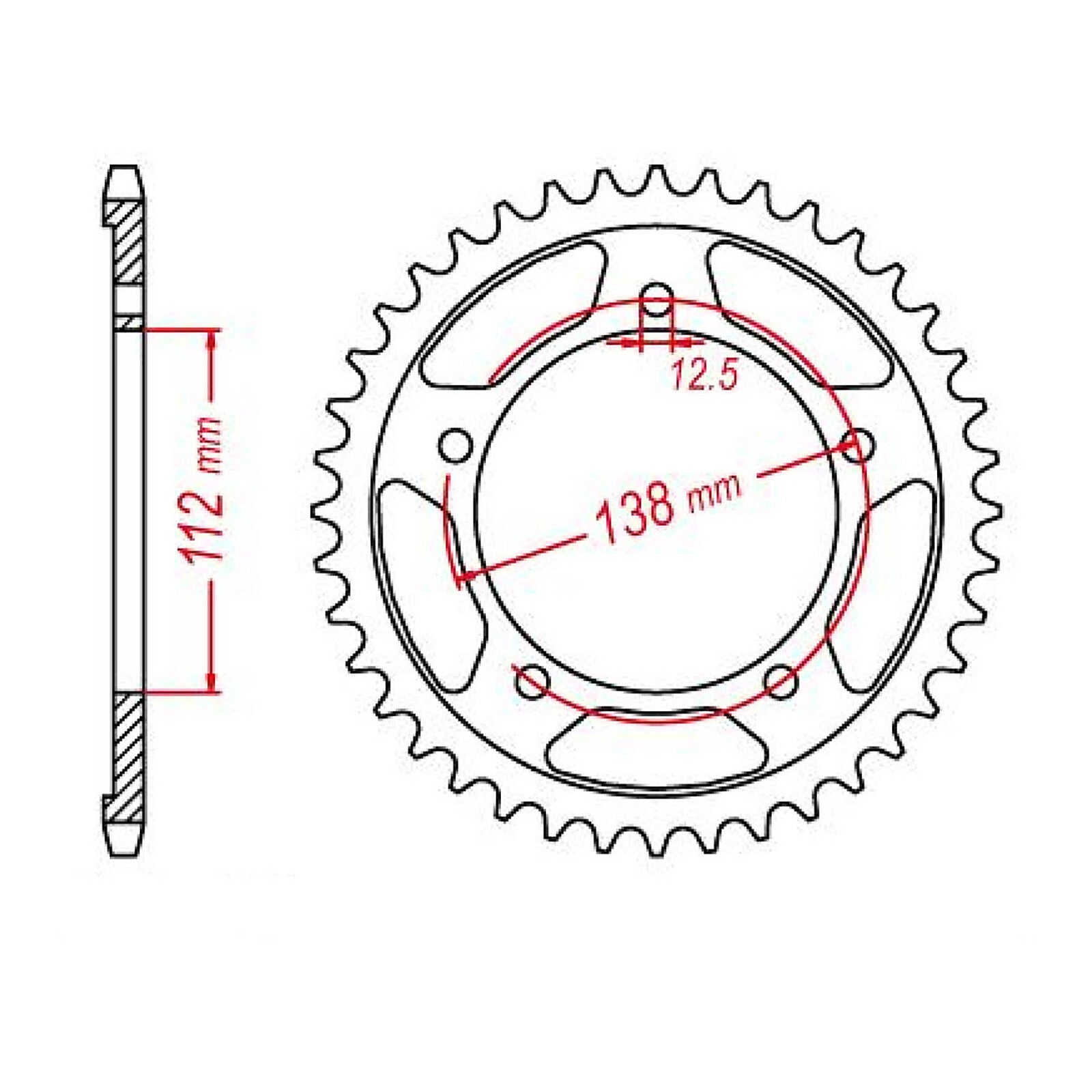 MTX 1316 Steel Rear Sprocket #520 (11-MGZ)